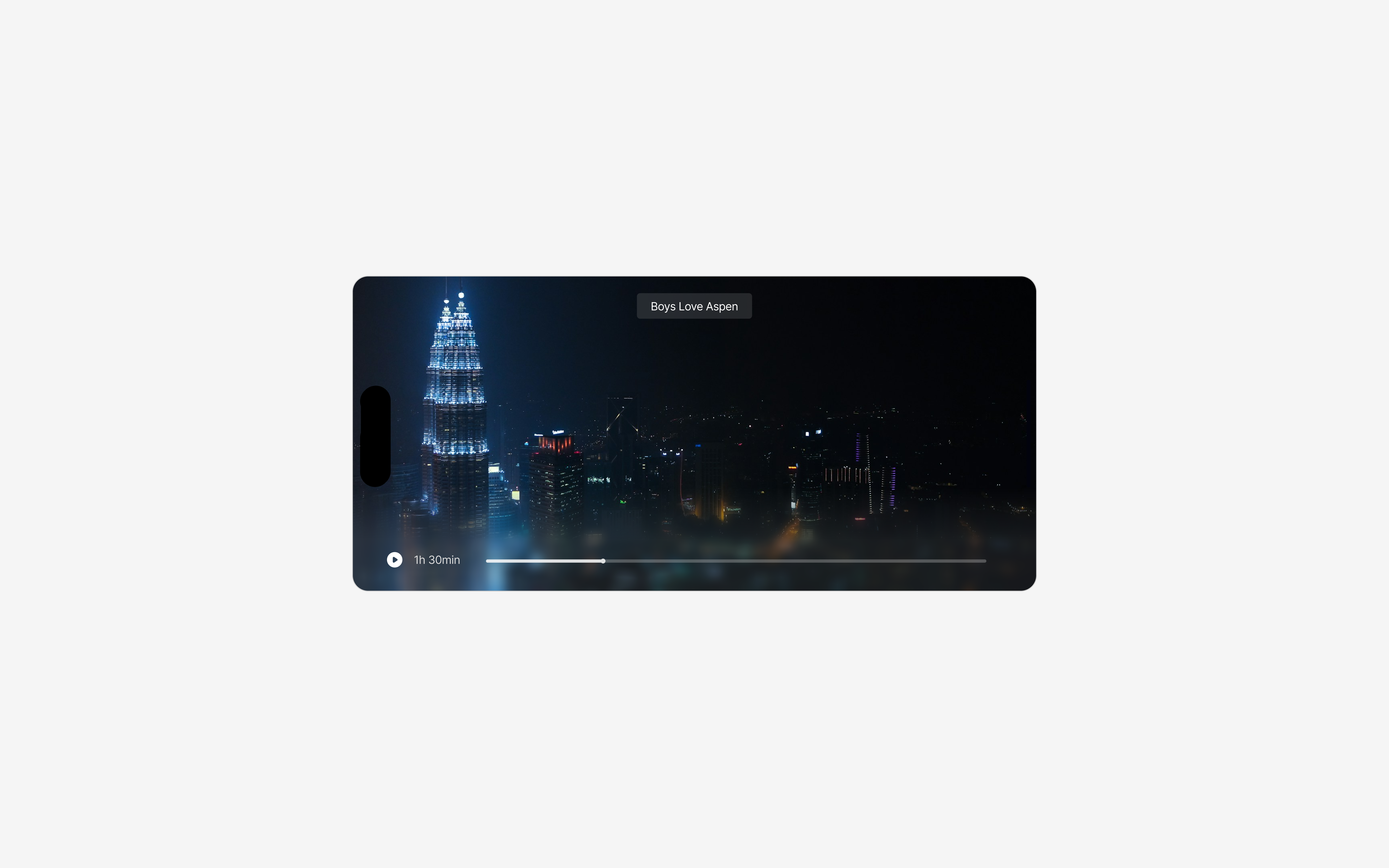 Spectra movie playback screen with glassmorphism controls